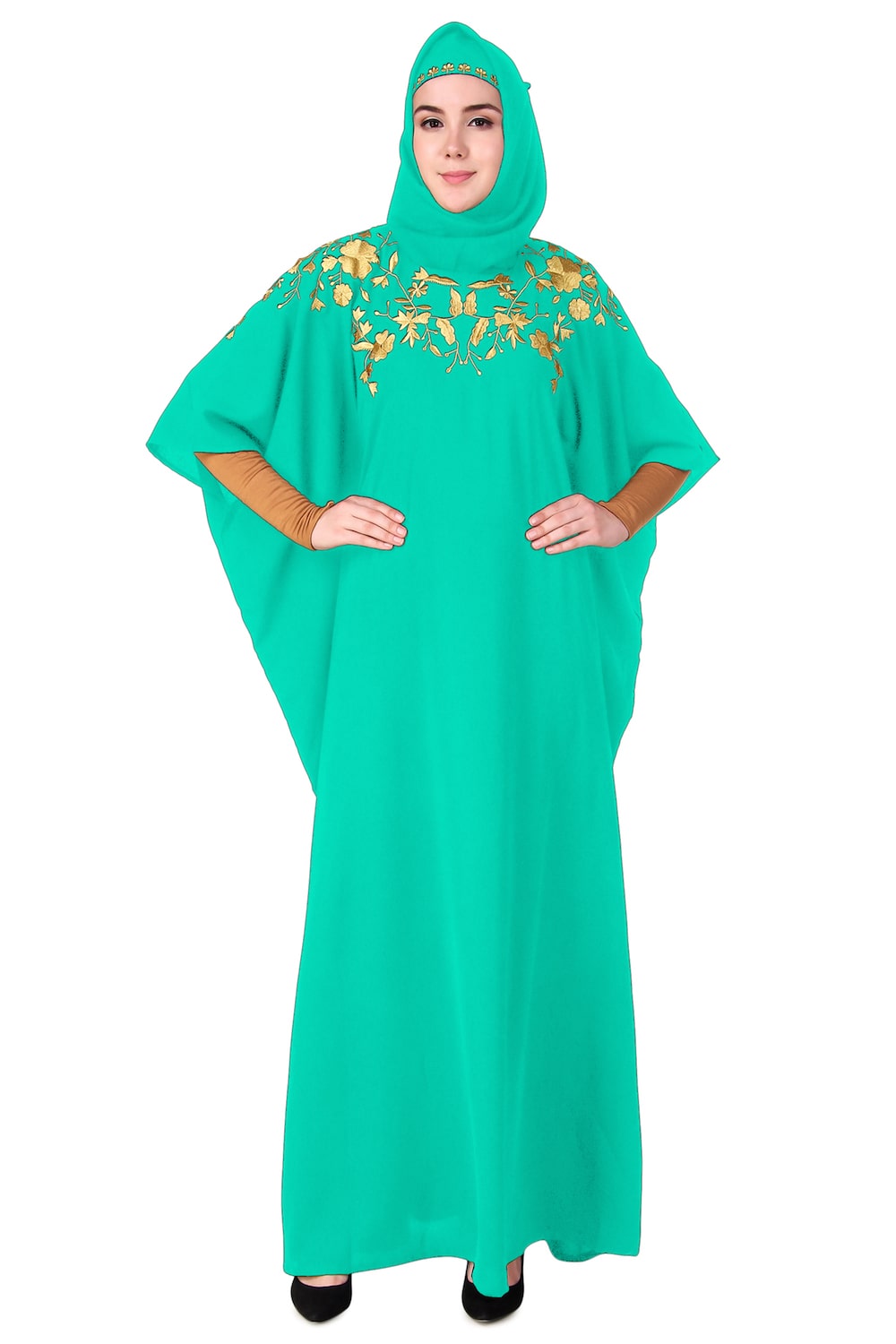 Beautiful Hand Embroidered Floral Kaftan