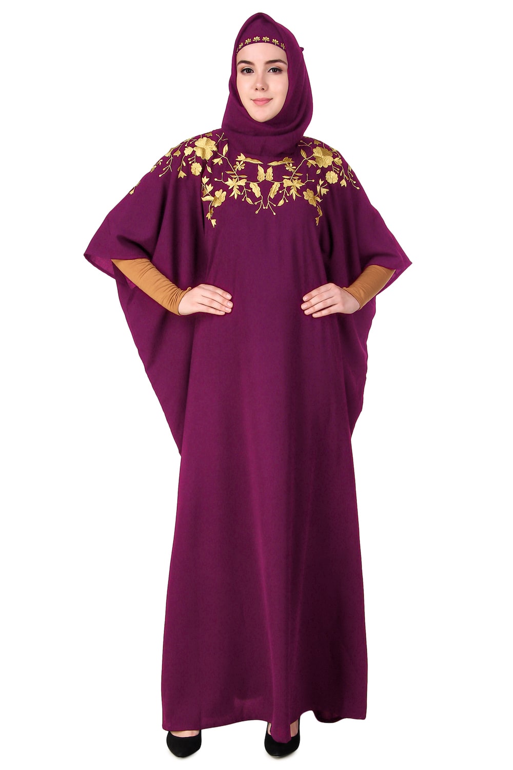 Beautiful Hand Embroidered Floral Kaftan