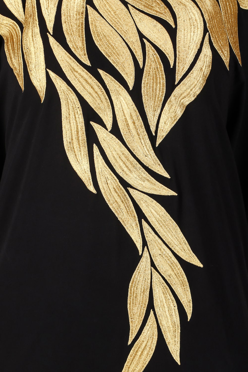 Hand Gold Embroidered Multi Leaf Design Kaftan