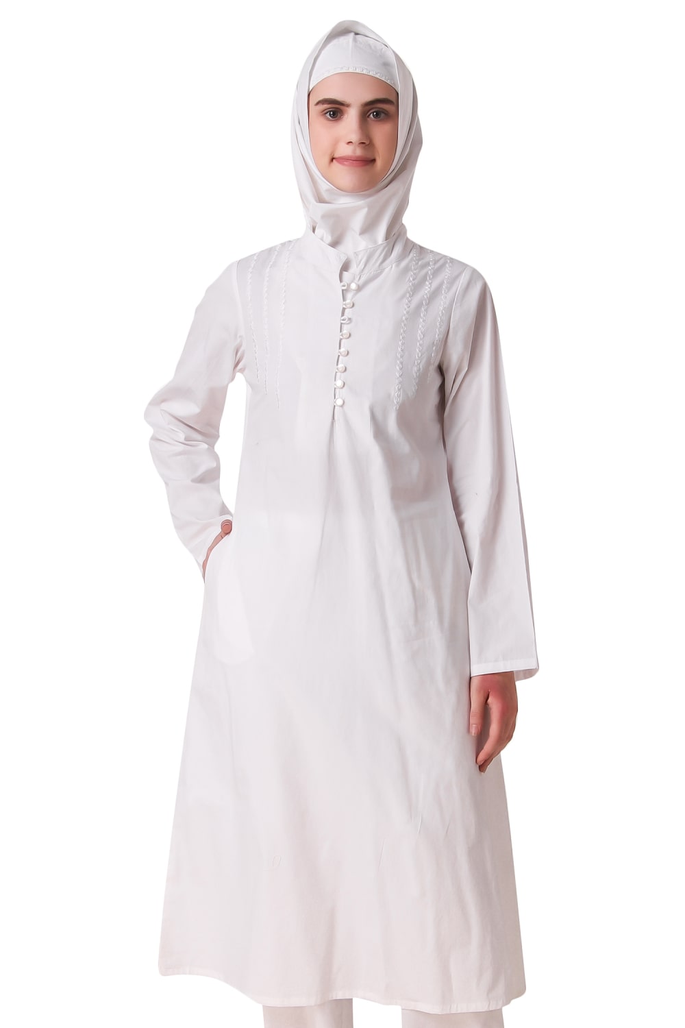 Hajna White Cotton Tunic