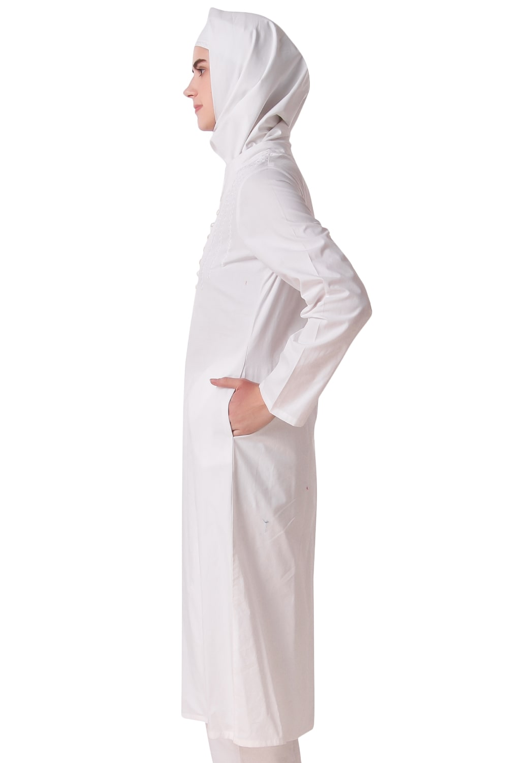 Hajna White Cotton Tunic