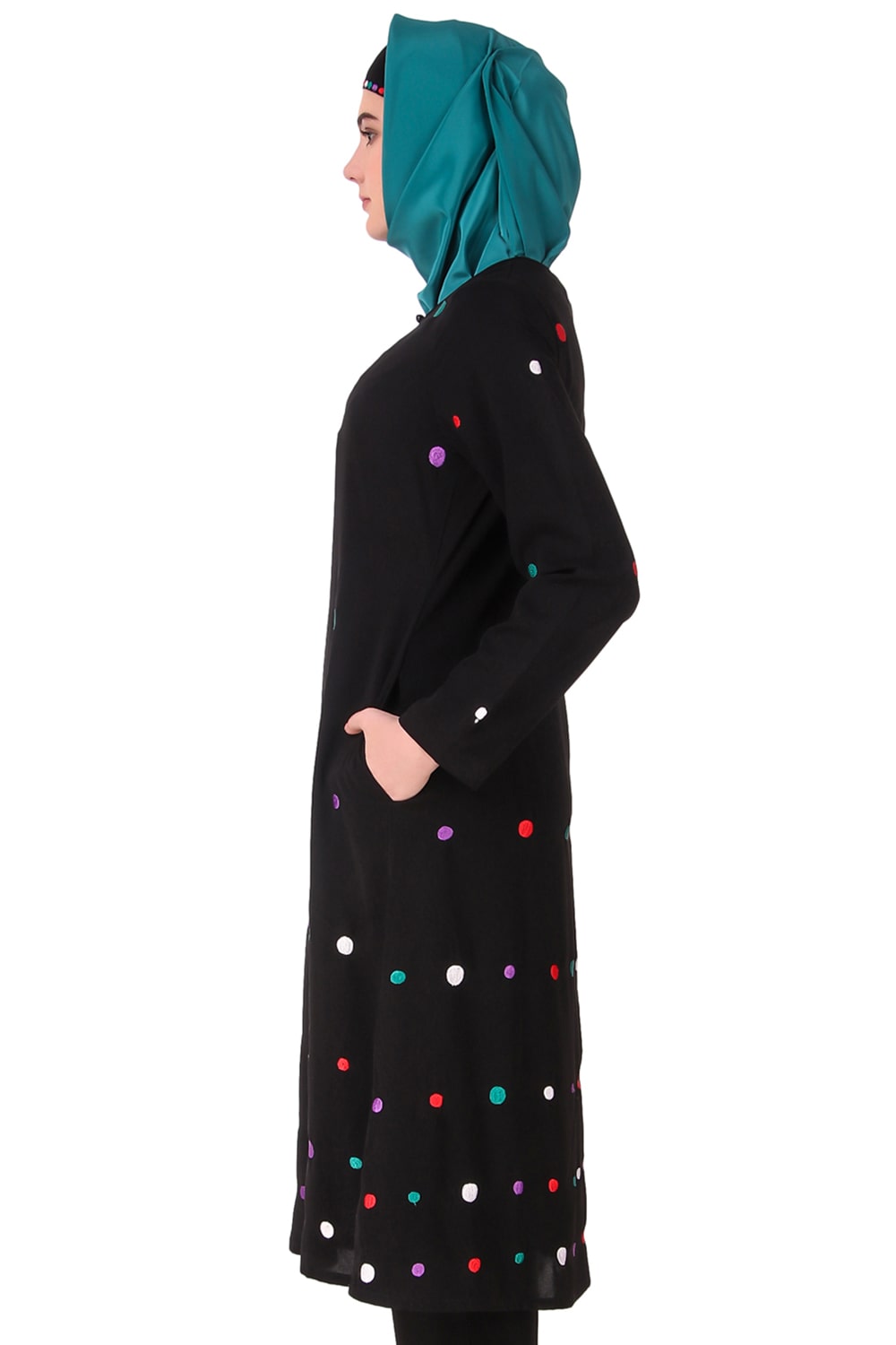 Colorful Embroidered Polka Dot Tunic