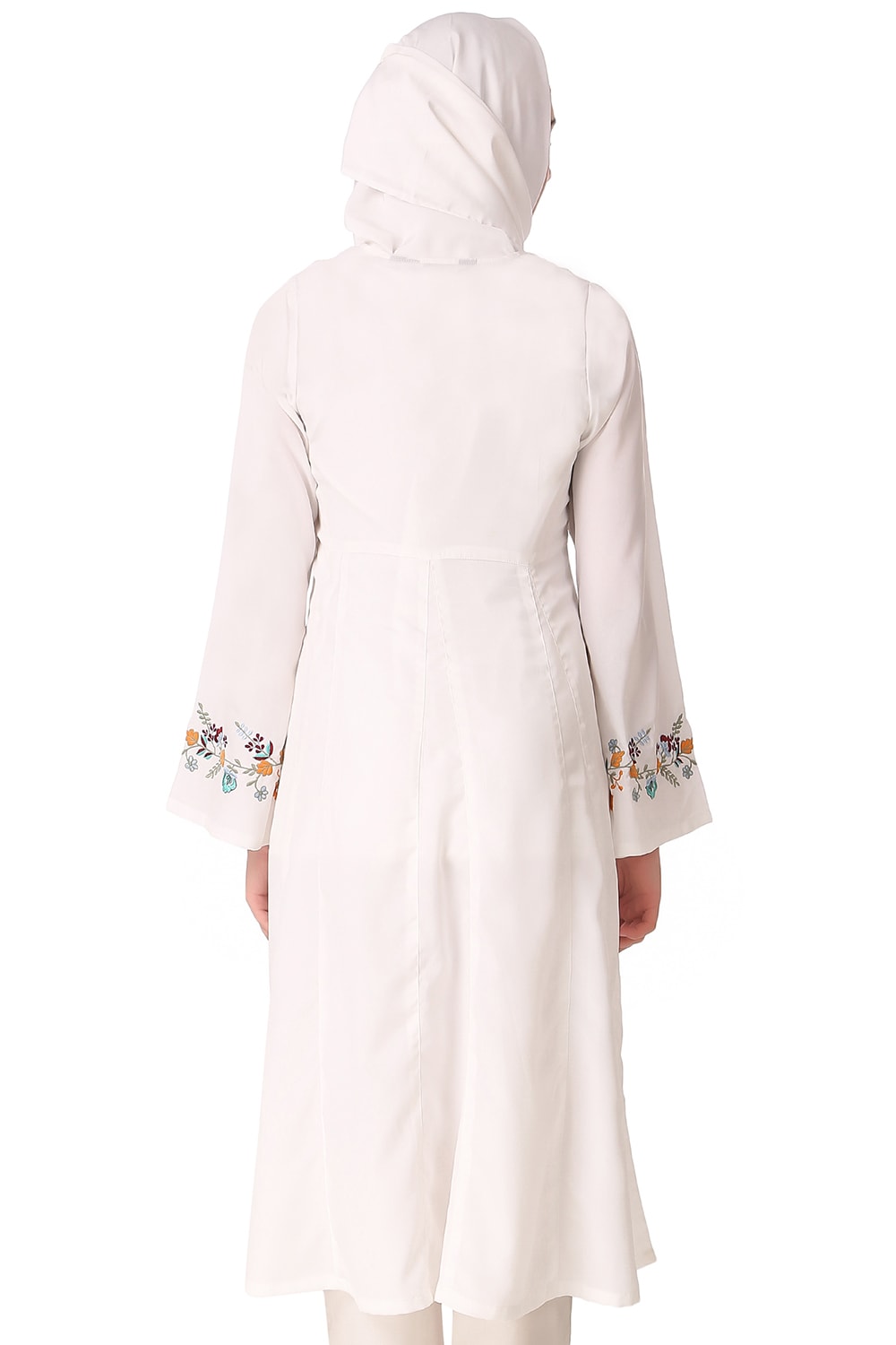 Colorful Embroidered Bell Sleeve White Tunic