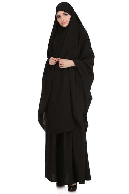 Free Size Jilbab/Khimar & Skirt Set In Breathable Nida Fabric
