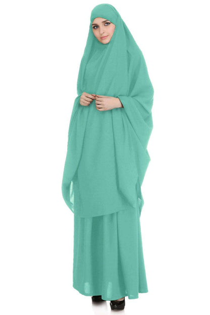 Free Size Jilbab/Khimar & Skirt Set In Breathable Nida Fabric