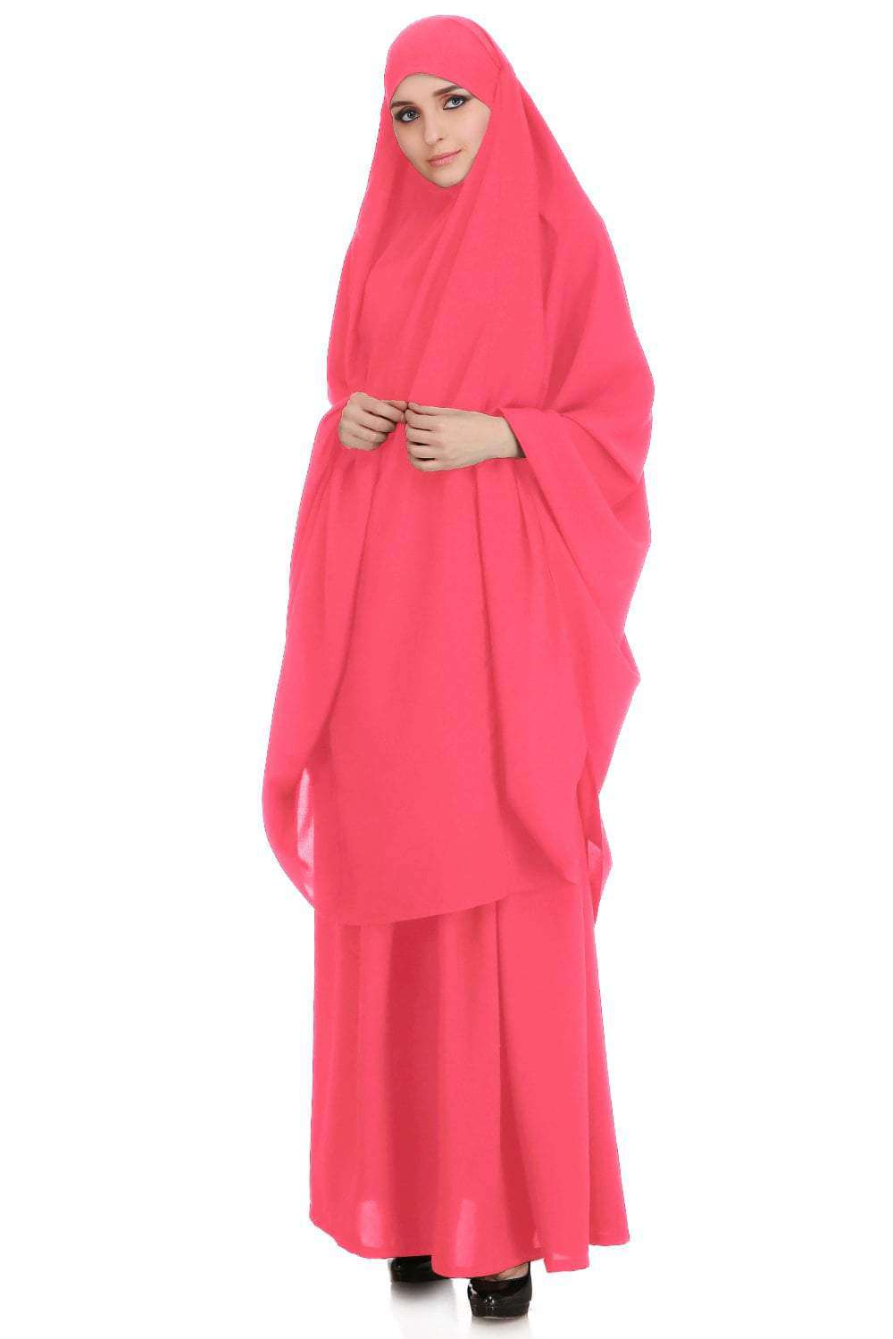 Free Size Jilbab/Khimar & Skirt Set In Breathable Nida Fabric