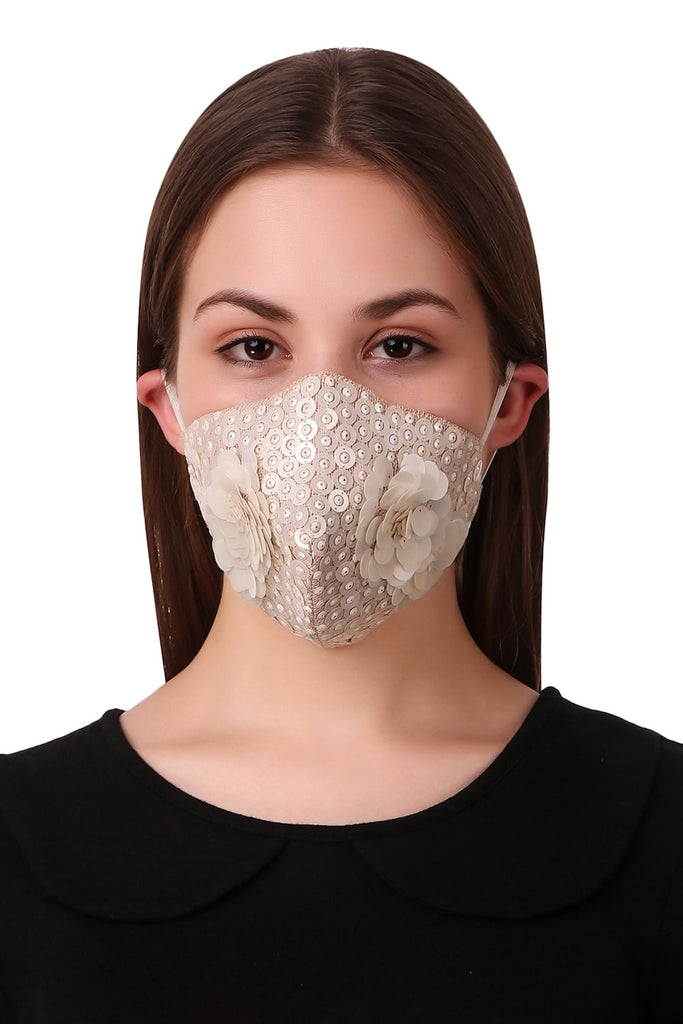Buy Hand Sequence Embroidered Jute Face Mask Online – MyBatua.com