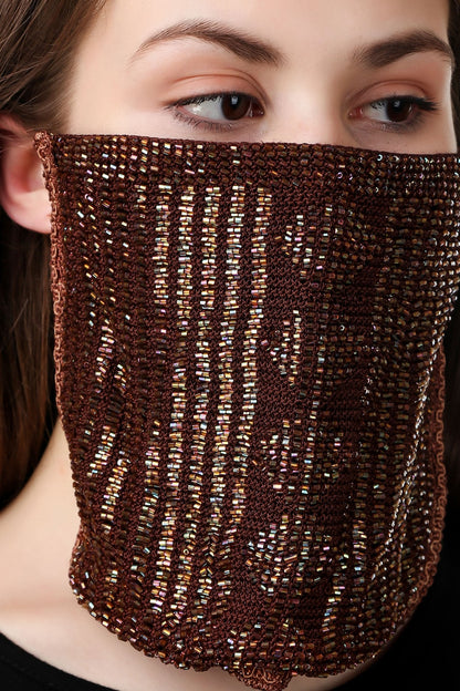 Bead Net Mask Buy Cut Beaded Hand Crochet Veil Style Face Mask Online – MyBatua.com