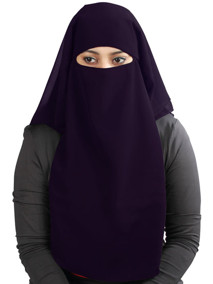 3 Layers Niqab In Black Georgette