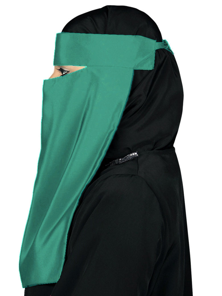 Single Layer Niqab, Saudi Style, Muslim Face Veil in Crepe/Nida