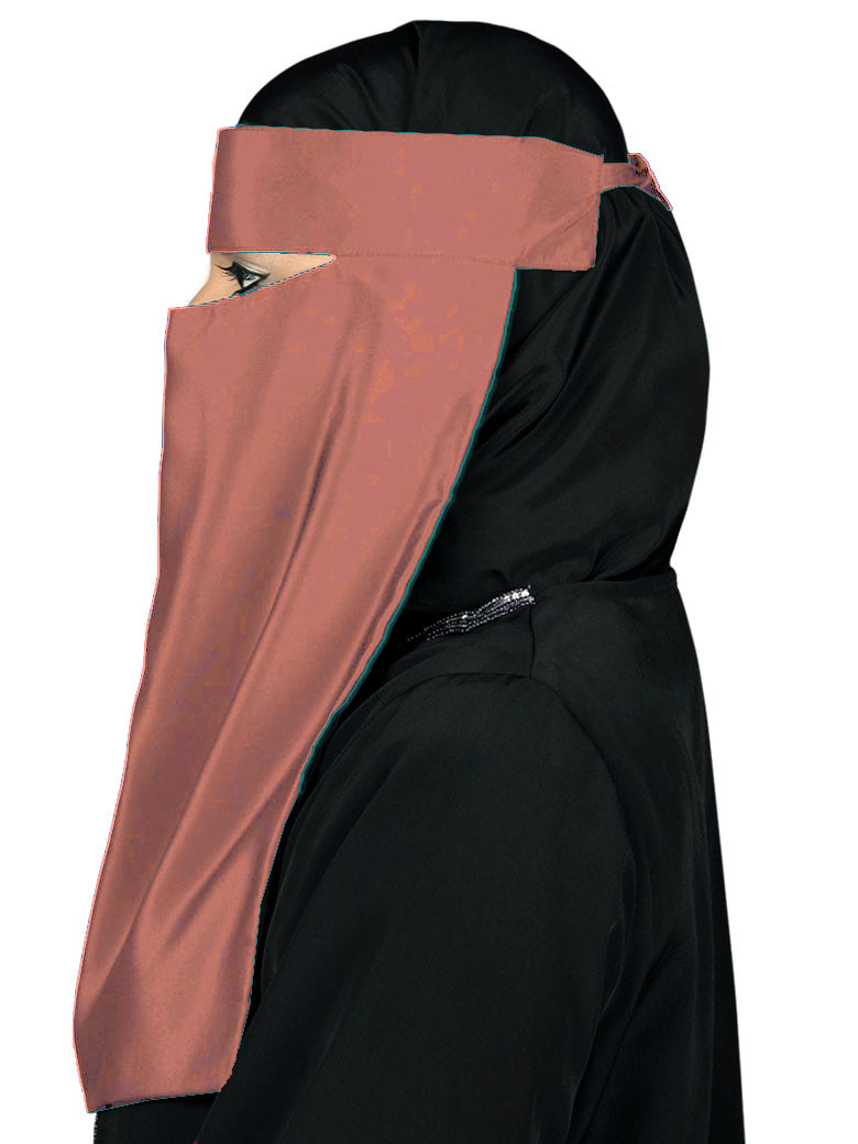 Single Layer Niqab, Saudi Style, Muslim Face Veil in Crepe/Nida