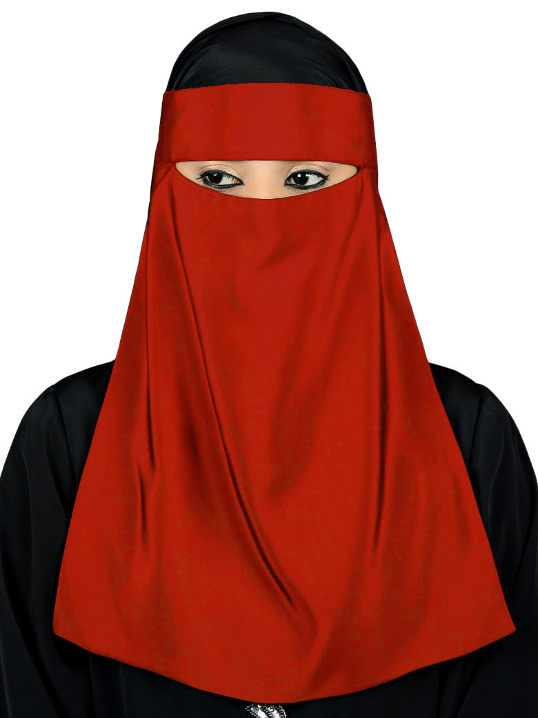 Single Layer Niqab, Saudi Style, Muslim Face Veil in Crepe/Nida