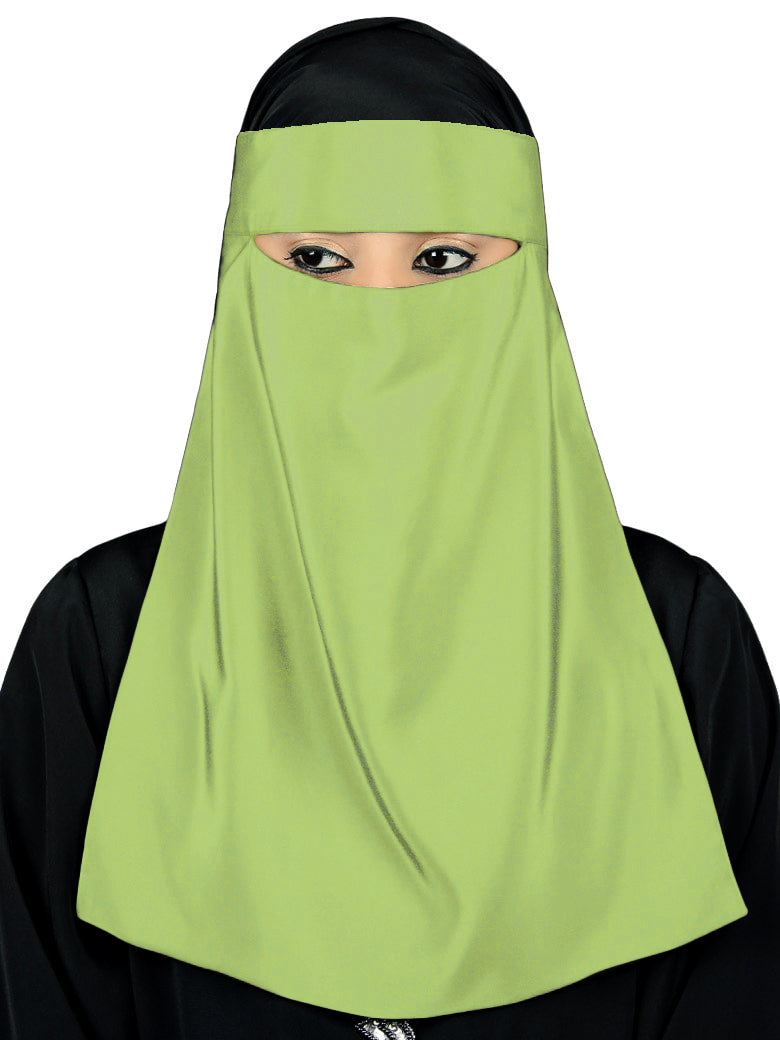 Single Layer Niqab, Saudi Style, Muslim Face Veil in Crepe/Nida