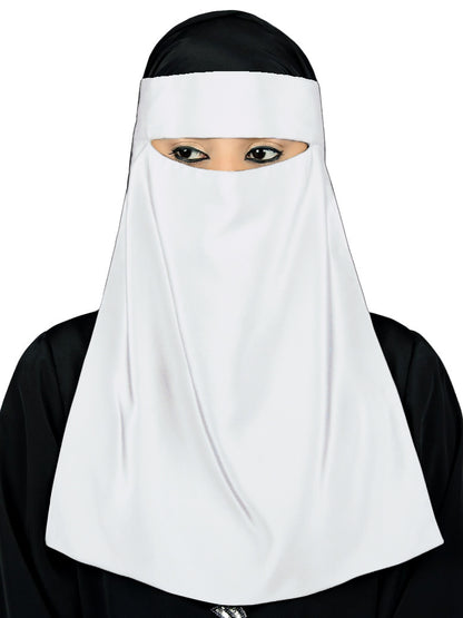 Single Layer Niqab, Saudi Style, Muslim Face Veil in Crepe/Nida