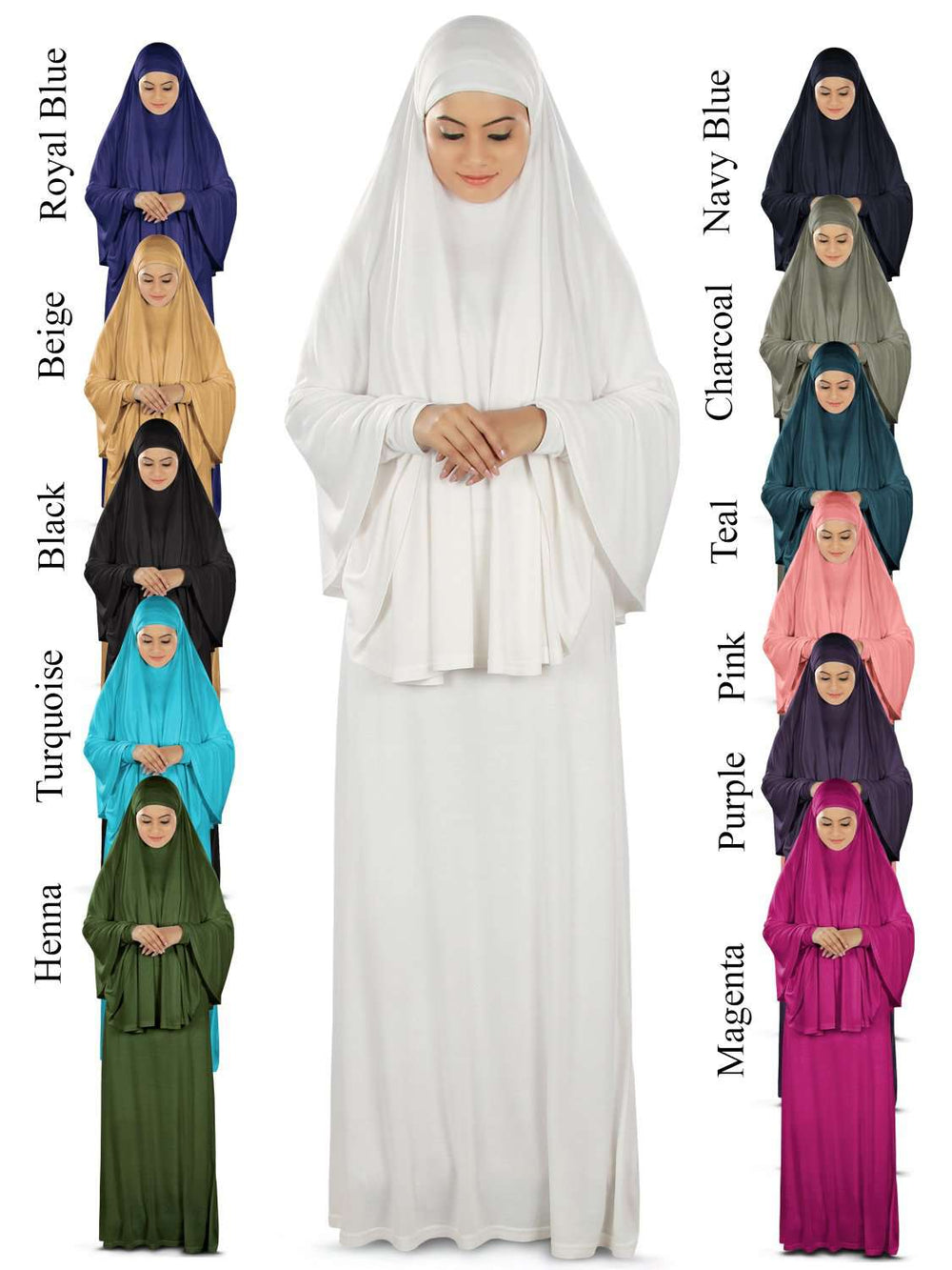 Dua Prayer Set (Khimar + Full Sleeve Dress)  - Soft Viscose Jersey