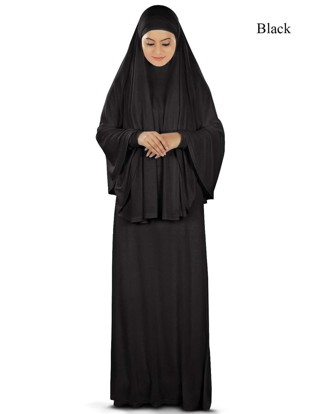 Dua Prayer Set (Khimar + Full Sleeve Dress)  - Soft Viscose Jersey