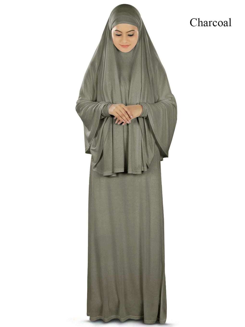 Dua Prayer Set (Khimar + Full Sleeve Dress)  - Soft Viscose Jersey