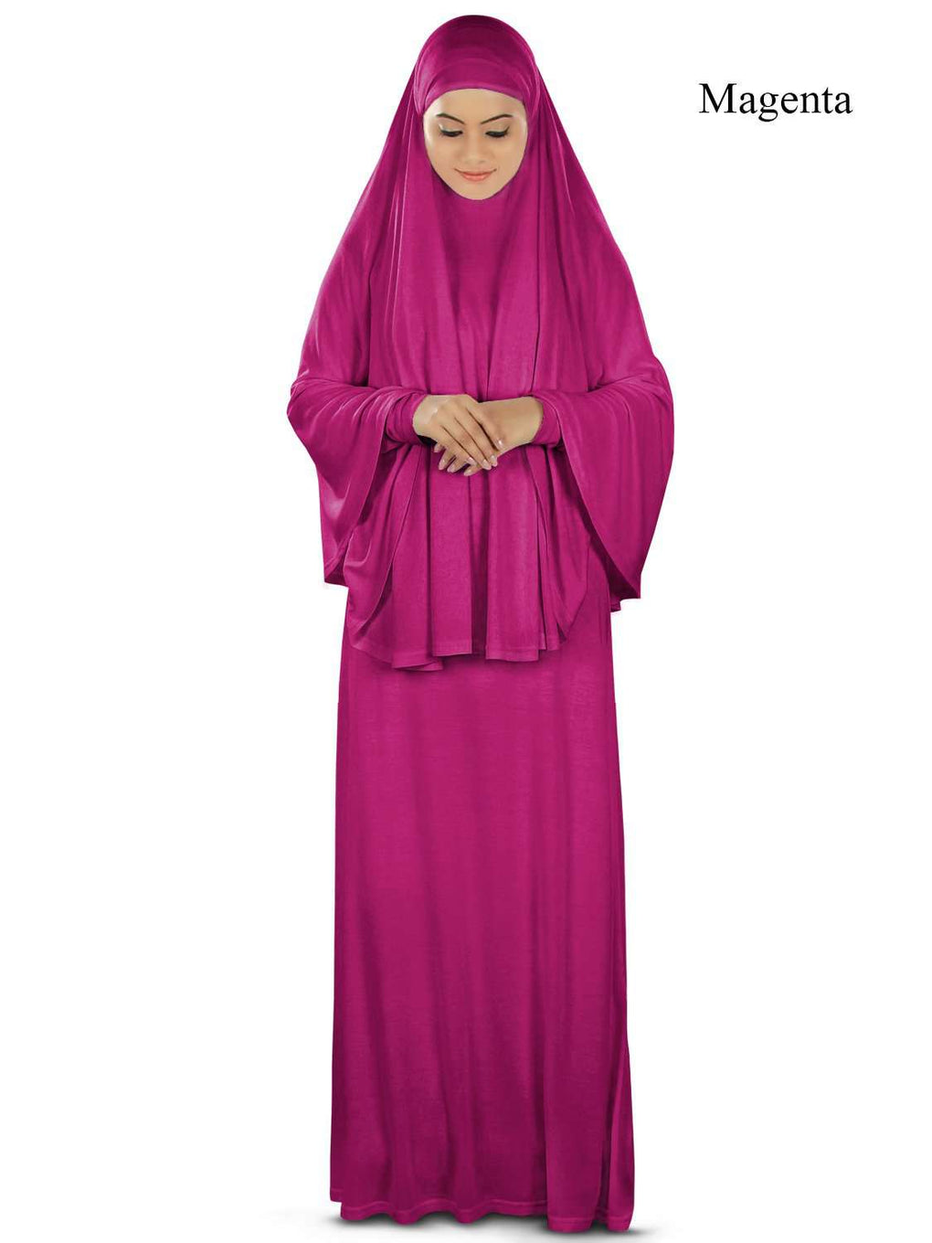 Dua Prayer Set (Khimar + Full Sleeve Dress)  - Soft Viscose Jersey