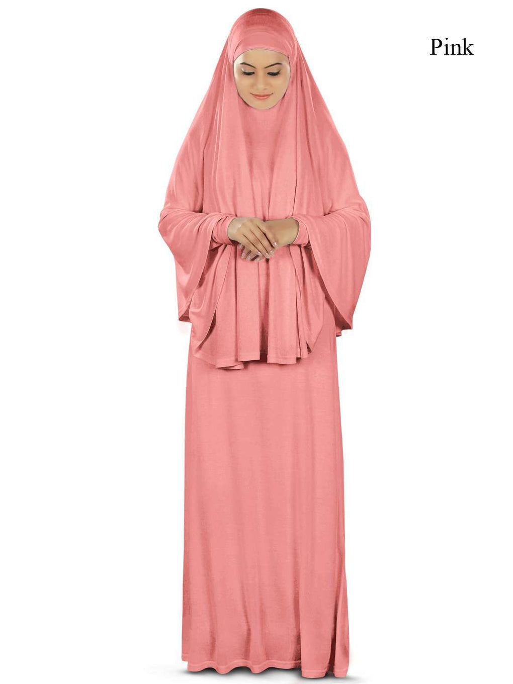 Dua Prayer Set (Khimar + Full Sleeve Dress)  - Soft Viscose Jersey