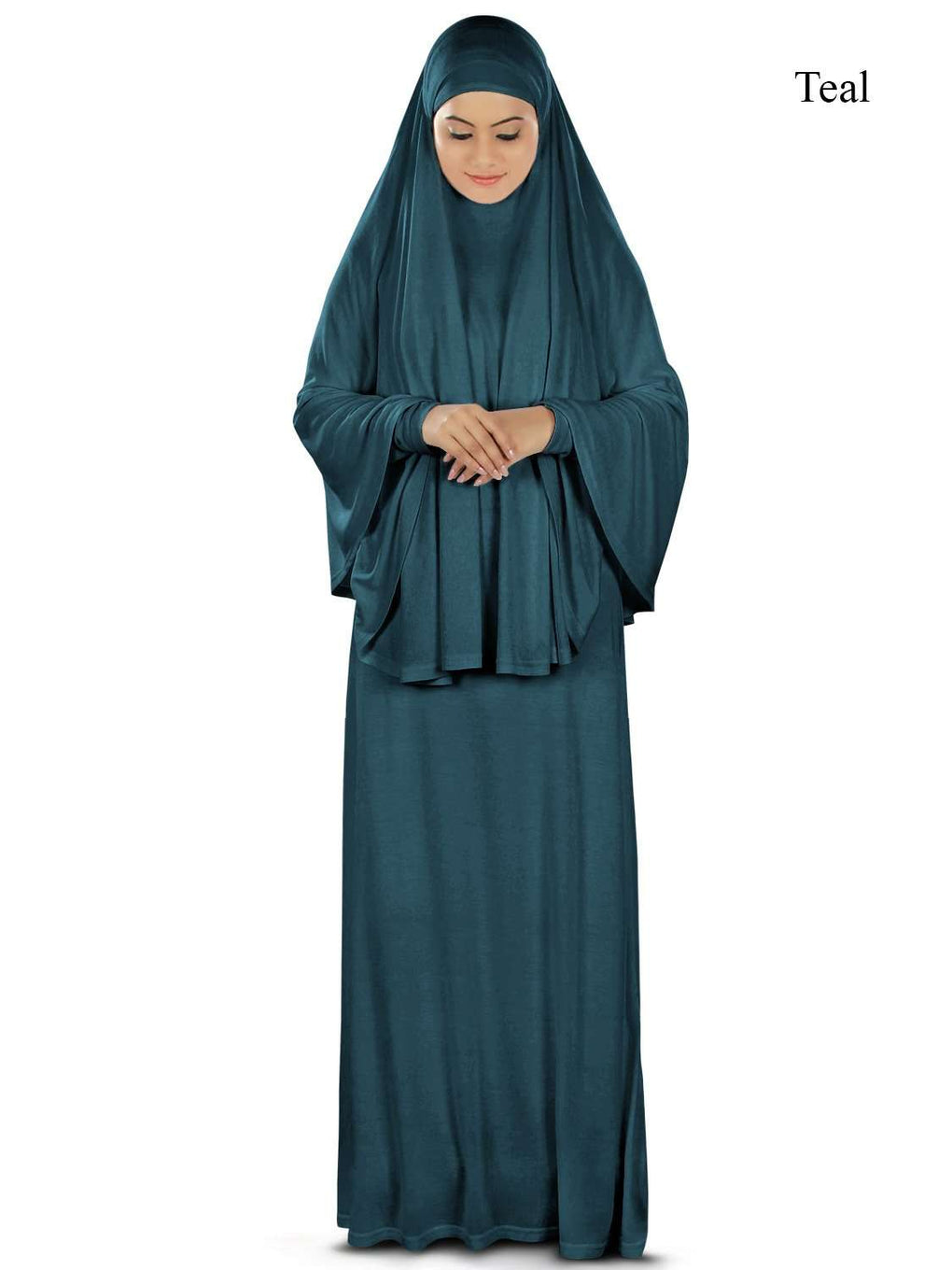 Dua Prayer Set (Khimar + Full Sleeve Dress)  - Soft Viscose Jersey