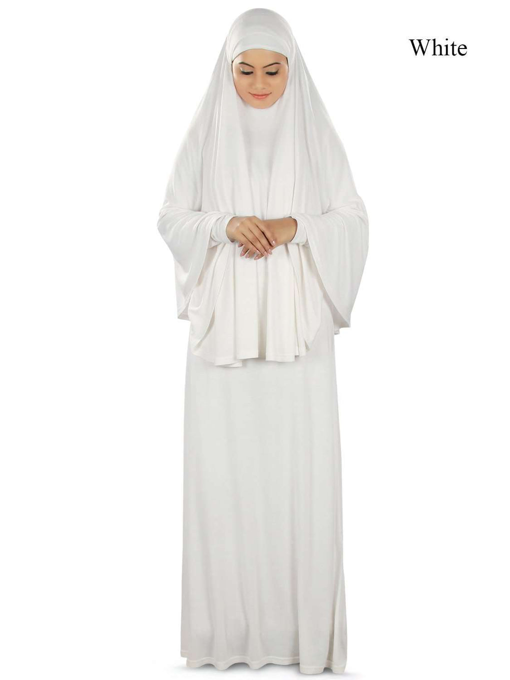 Dua Prayer Set (Khimar + Full Sleeve Dress)  - Soft Viscose Jersey