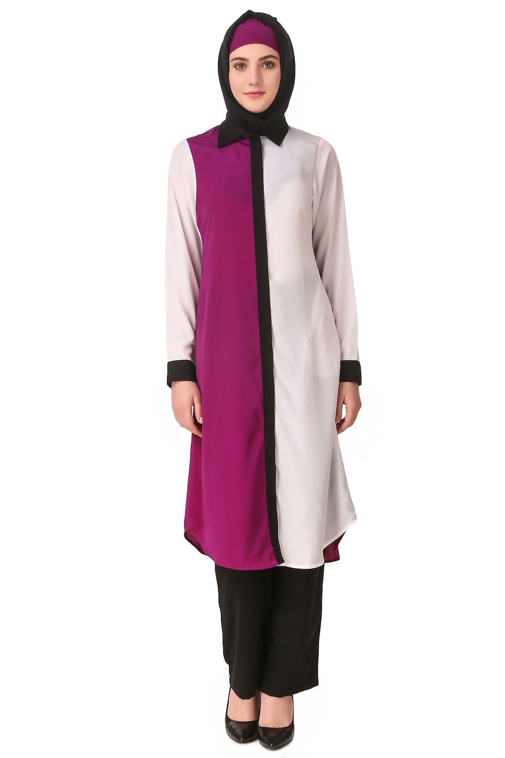 Daliya White & Wine Salwar Kameez