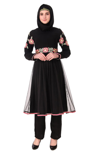 Mumina Black Nida & Net Salwar Kameez