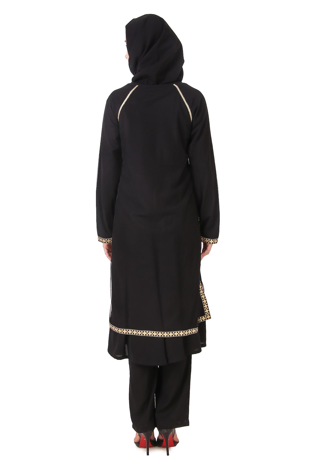 Najdah Black Nida & Net Umbrella Salwar Kameez