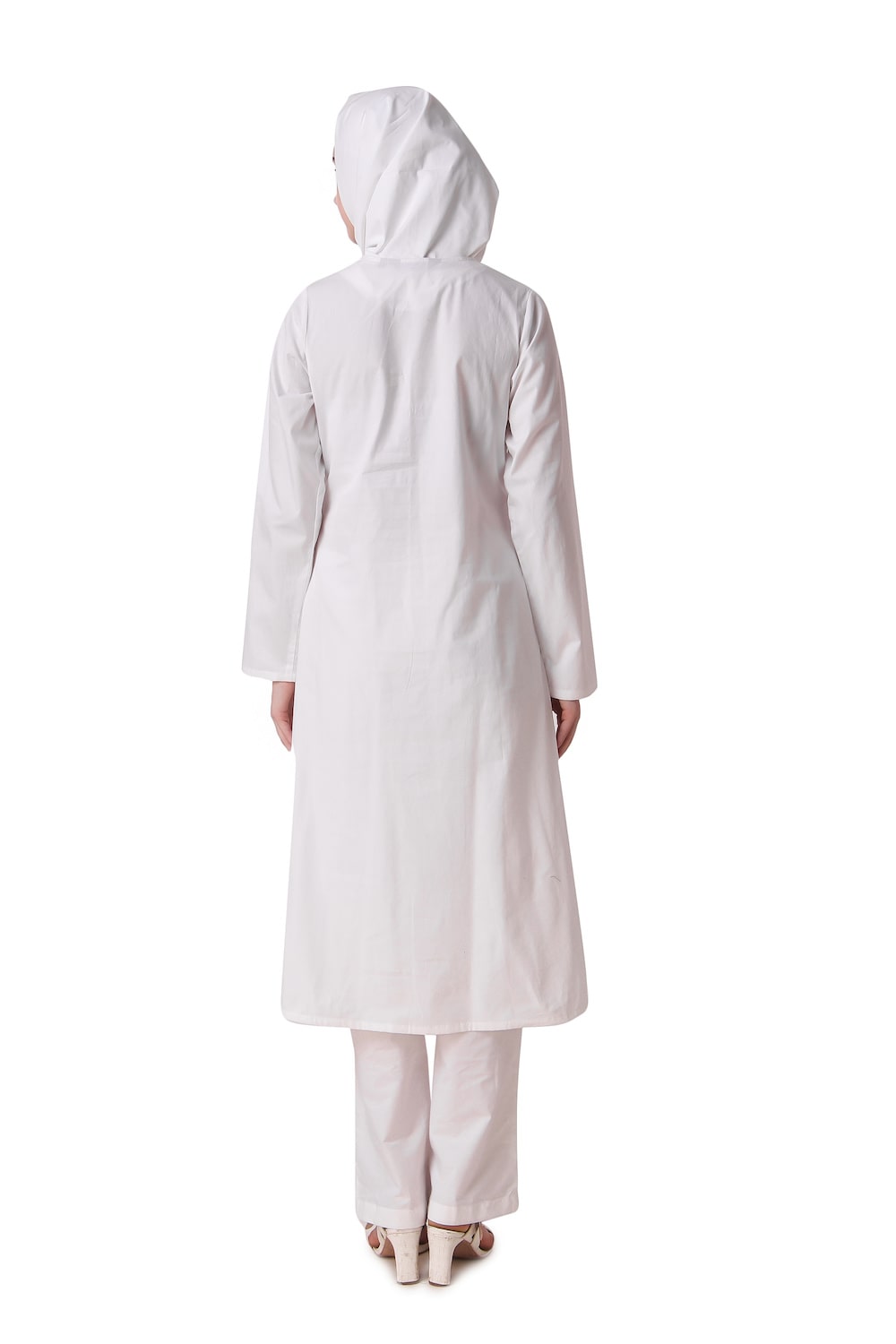 Faraza White Front Open Cotton Salwar Kameez