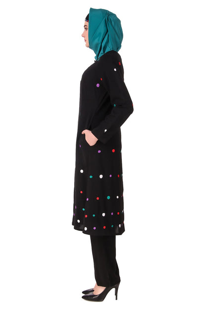 Colorful Embroidered Polka Dot Salwar Kameez