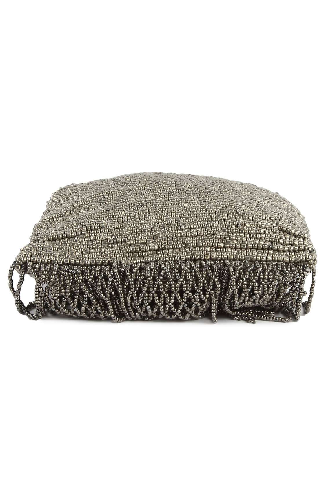 Sophie Grey Whole Beaded Brass Frame Wedding Handbag