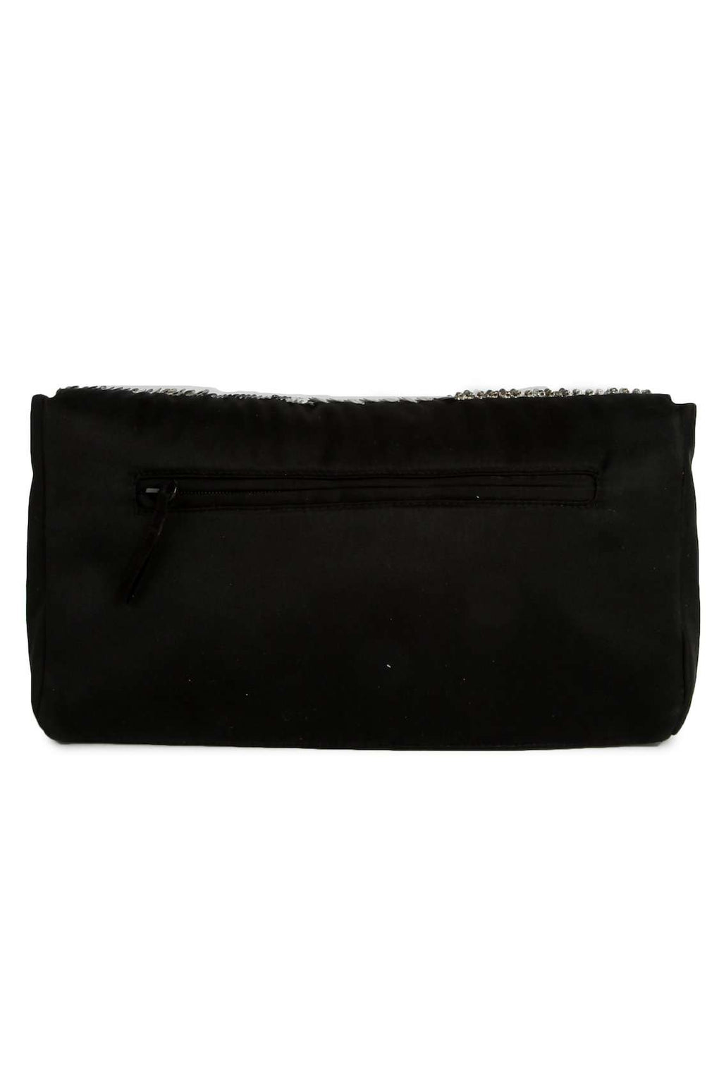 Madeline Black and Silver Clutch Bag