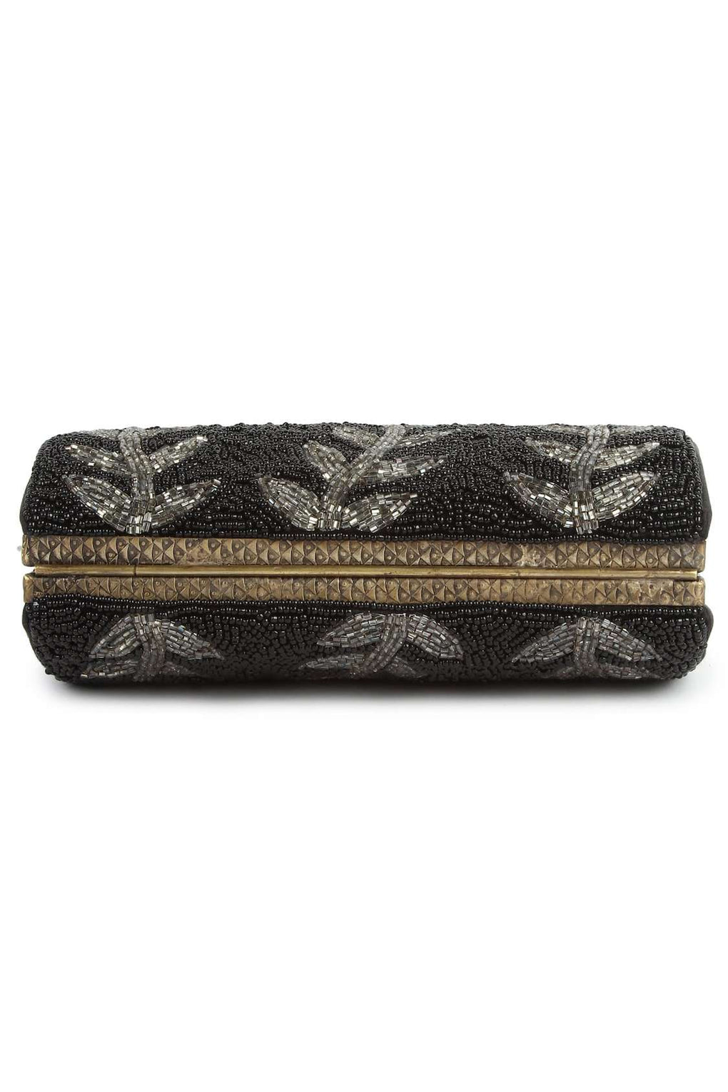 Arianna Black Beaded Box Bag