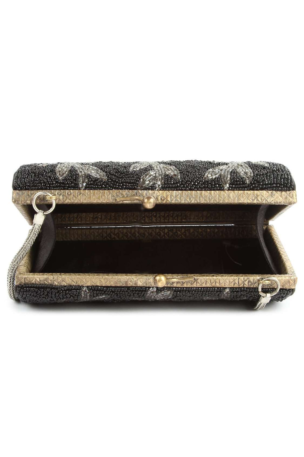 Arianna Black Beaded Box Bag