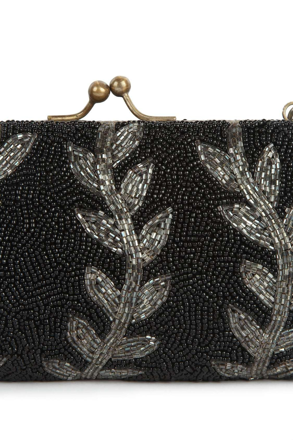 Arianna Black Beaded Box Bag