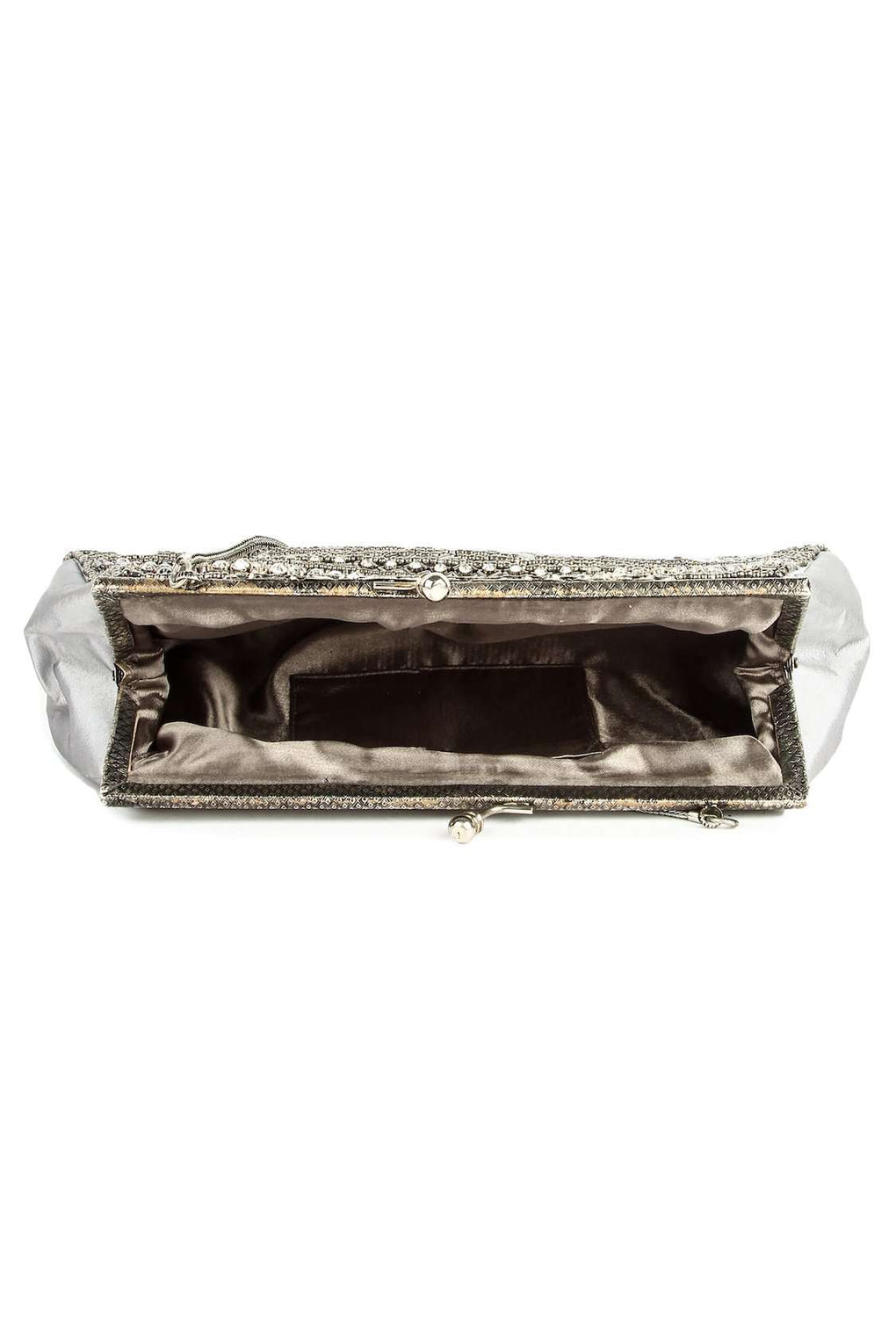 Emily Gray & Silver Brass Frame Evening Bag