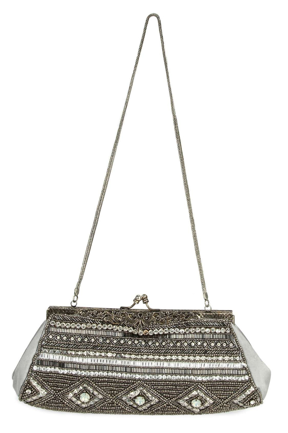 Emily Gray & Silver Brass Frame Evening Bag