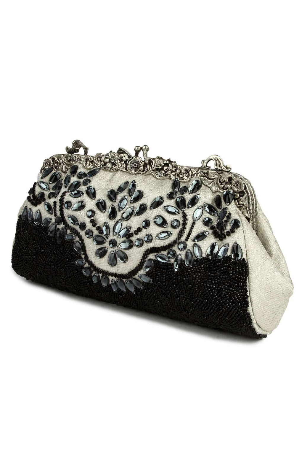 Riley White & Black Formal Evening HandBag