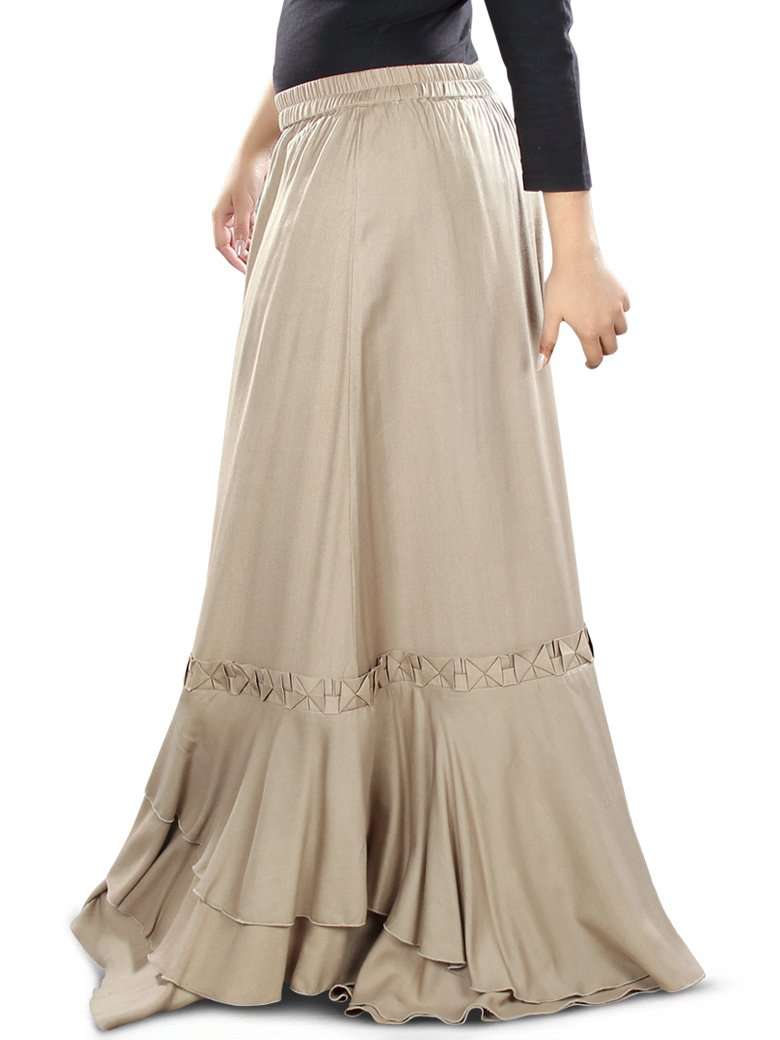 Wahuj Khaki Rayon Skirt