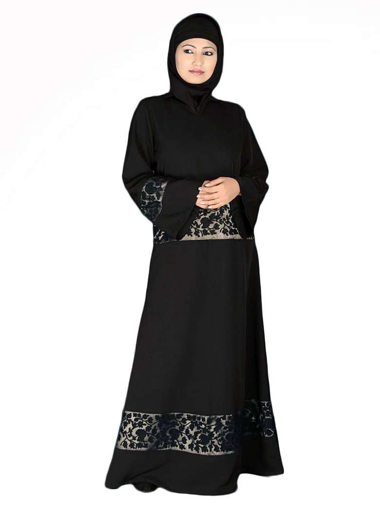 Black Embroidered Abaya