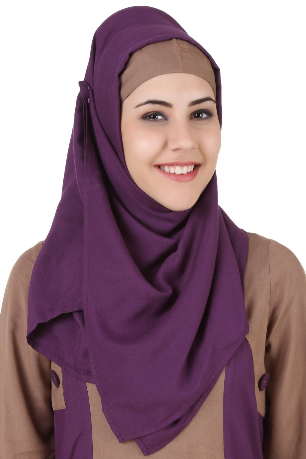 Afreen Khaki Rayon Abaya Hijab