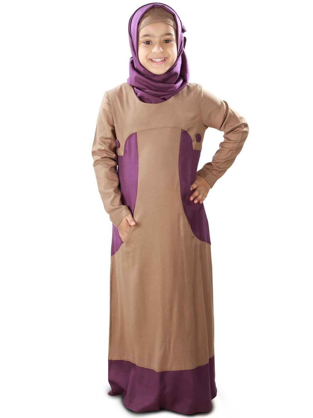 Afreen Khaki Rayon Kid's Abaya