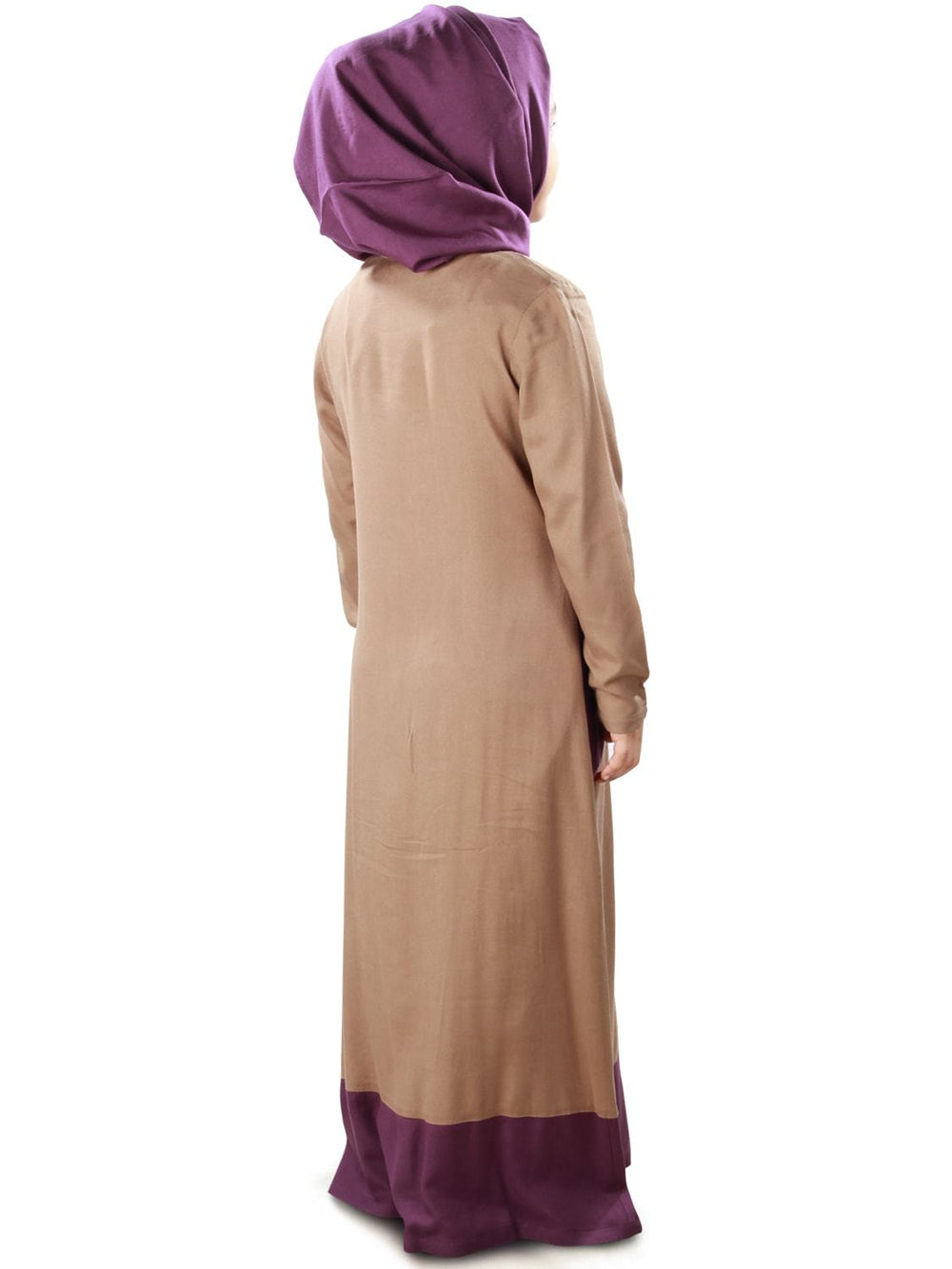 Afreen Khaki Rayon Kid's Abaya Back