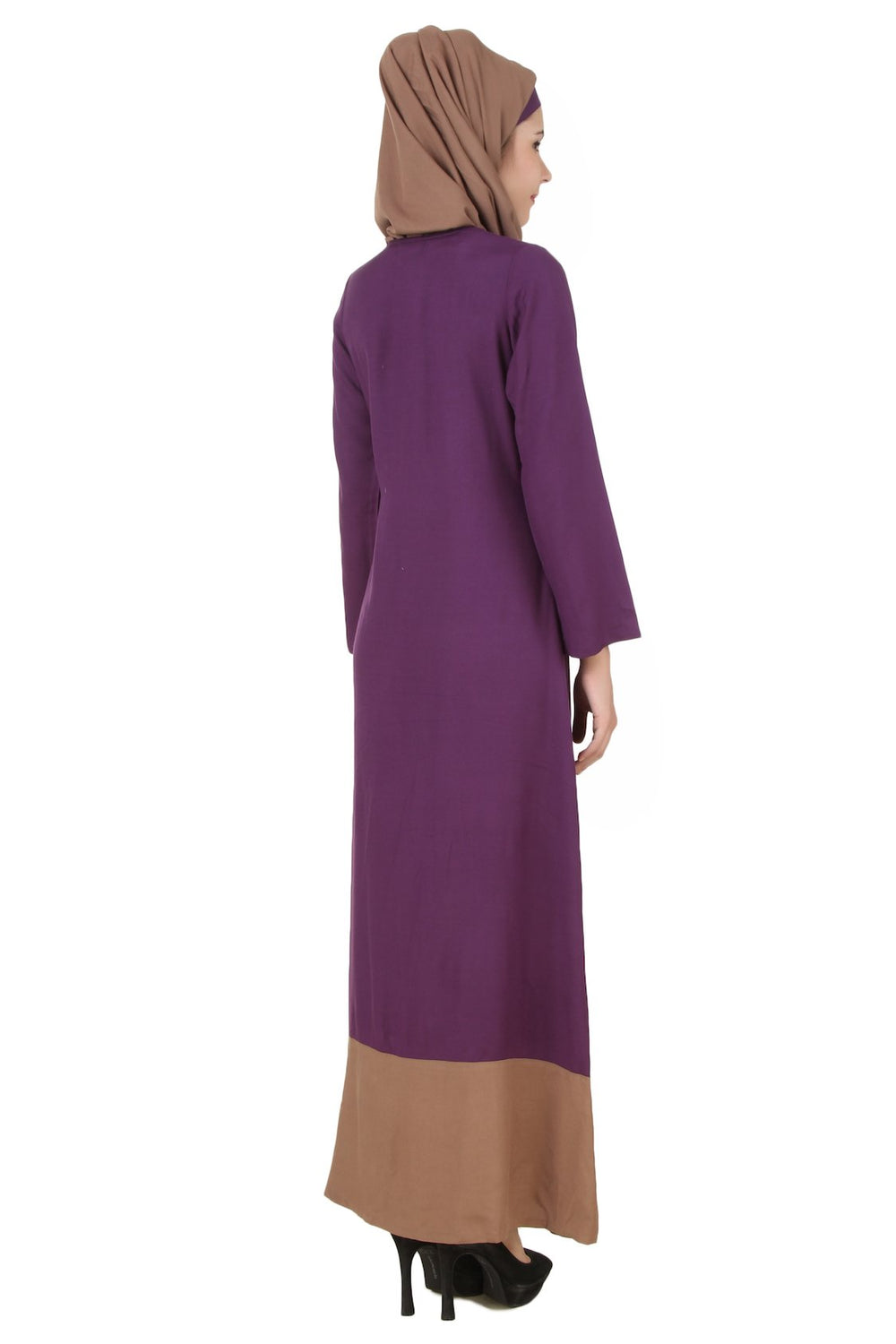 Afreen Purple Rayon Abaya back