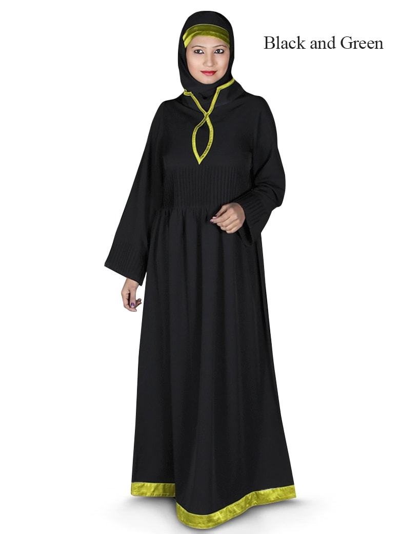 Adeeva Abaya Black and Green