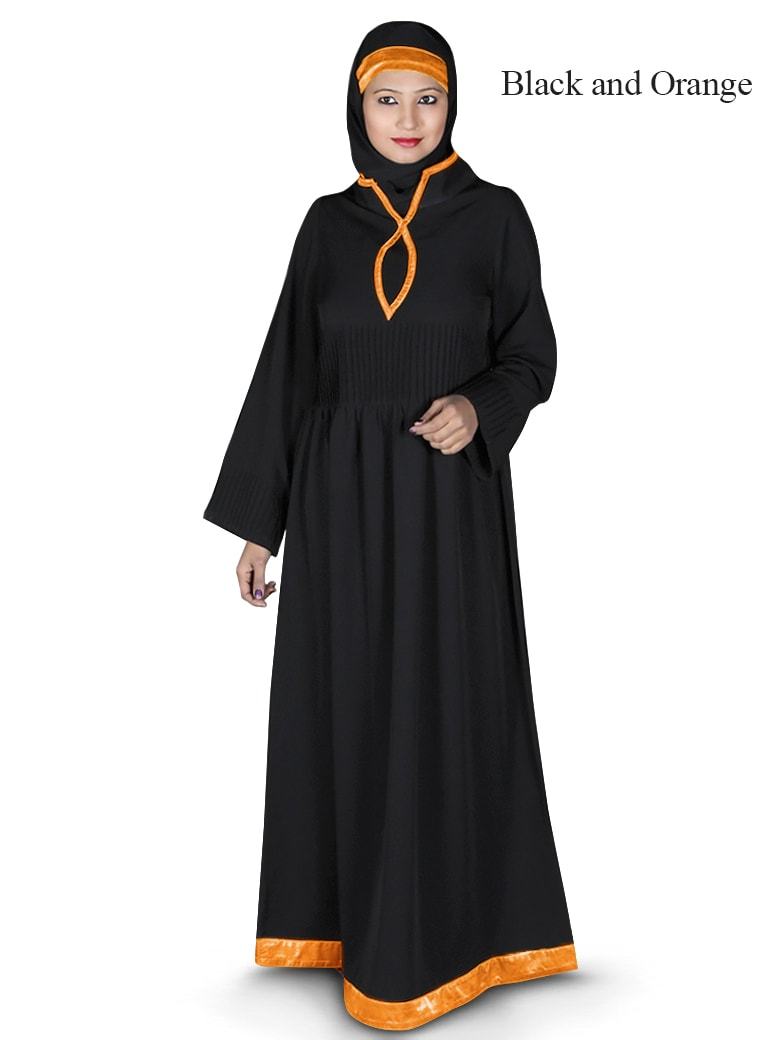 Adeeva Abaya Black & Orange