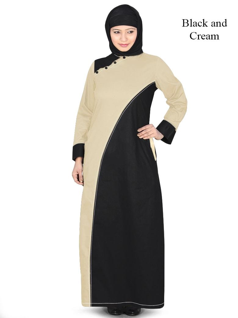 Aleeza Abaya Black & Cream