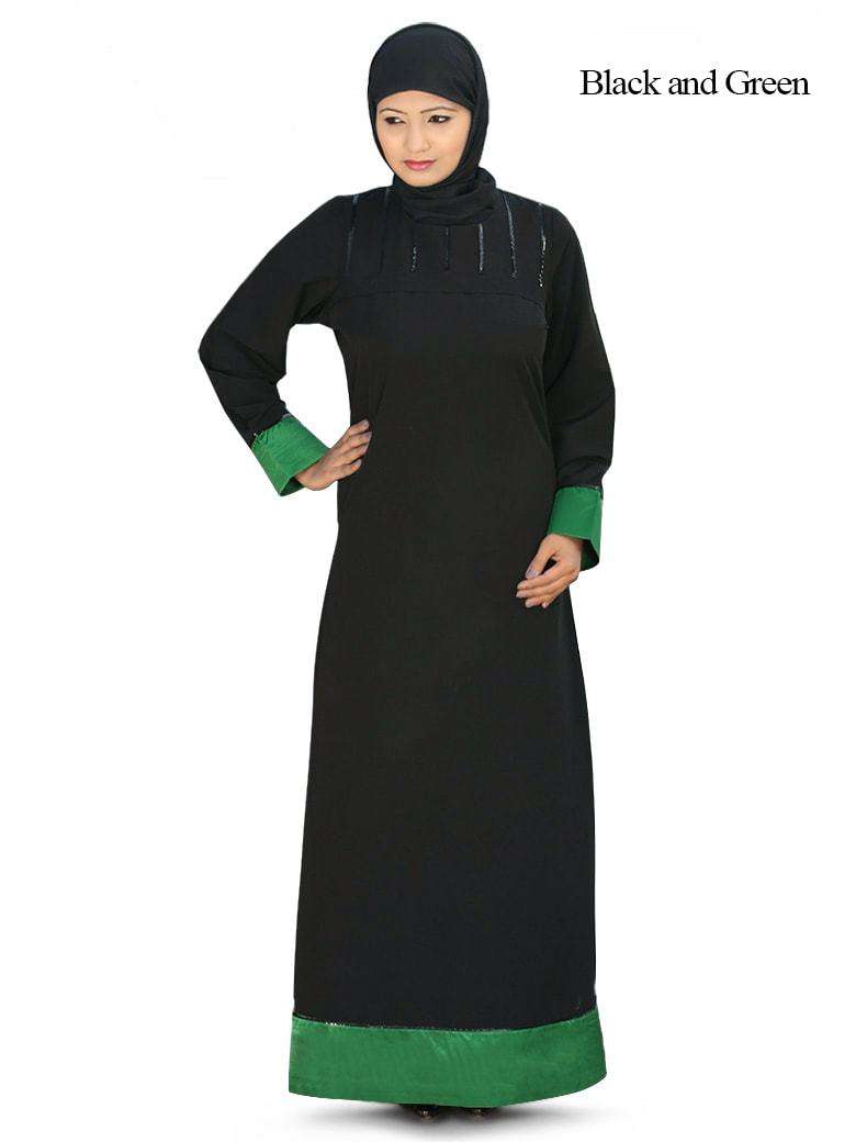 Mysah Abaya Black & Green