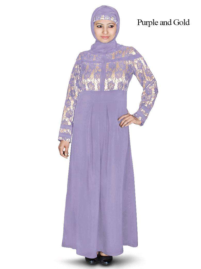 Farid Abaya Purple & Gold