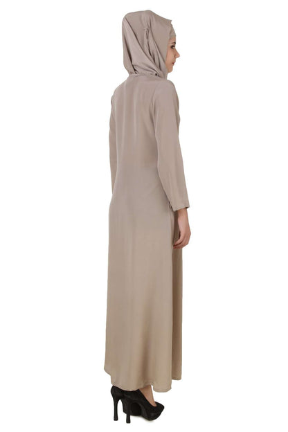 Zulekha Warm Grey Nida Abaya